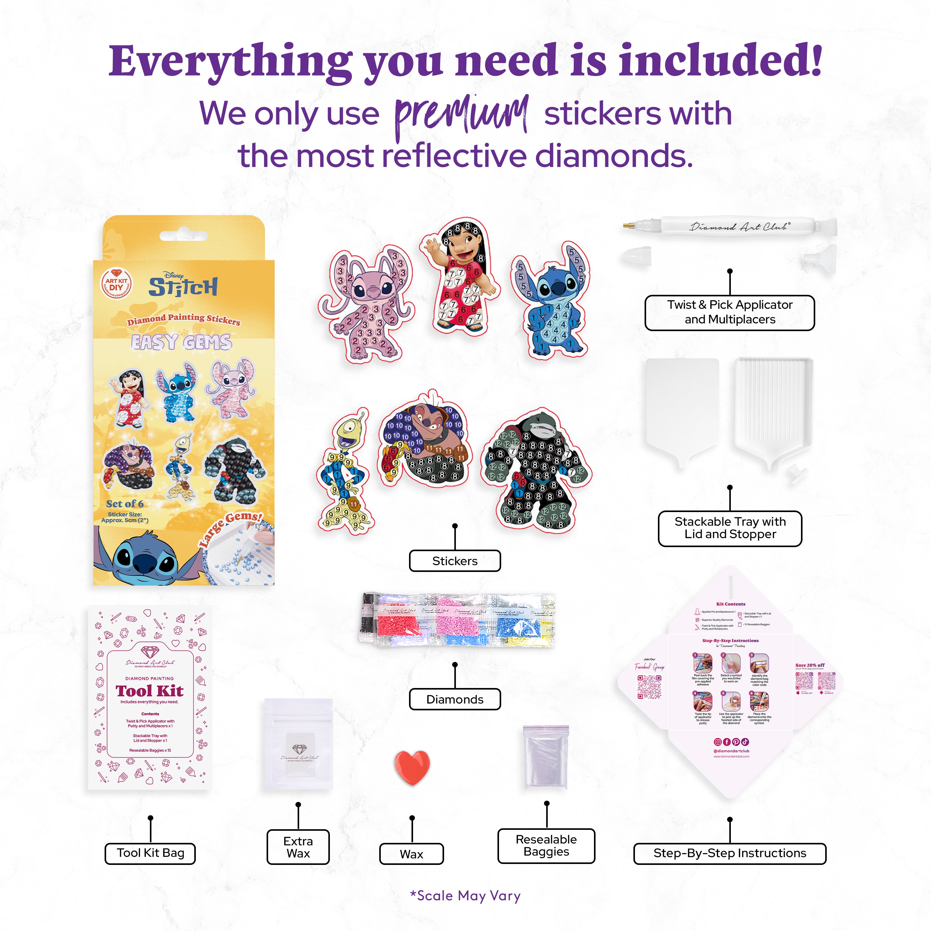 Easy Gem™ Stickers - Lilo & Stitch™ (Set of 6)