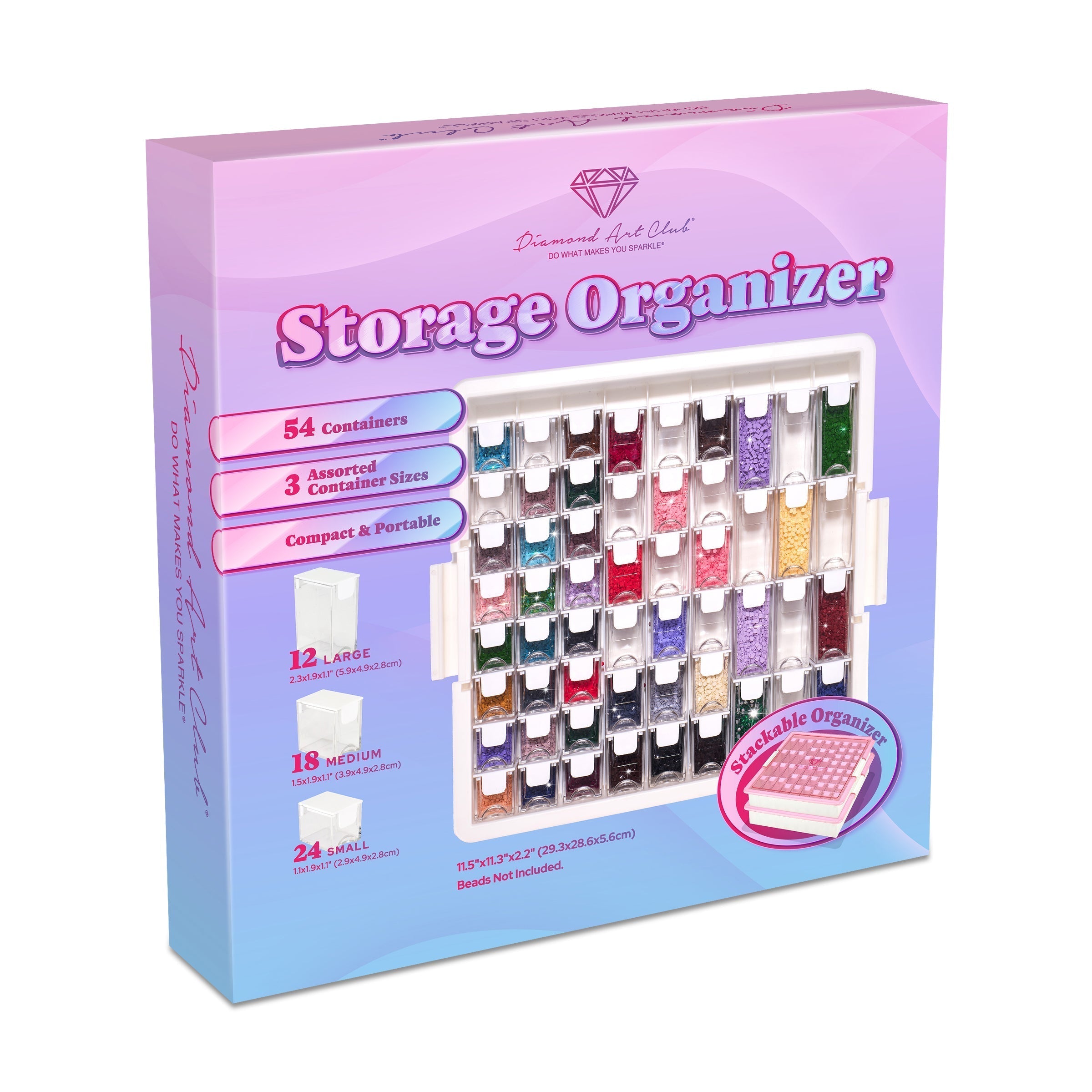 Premium 54-Container Diamond Storage Organizer