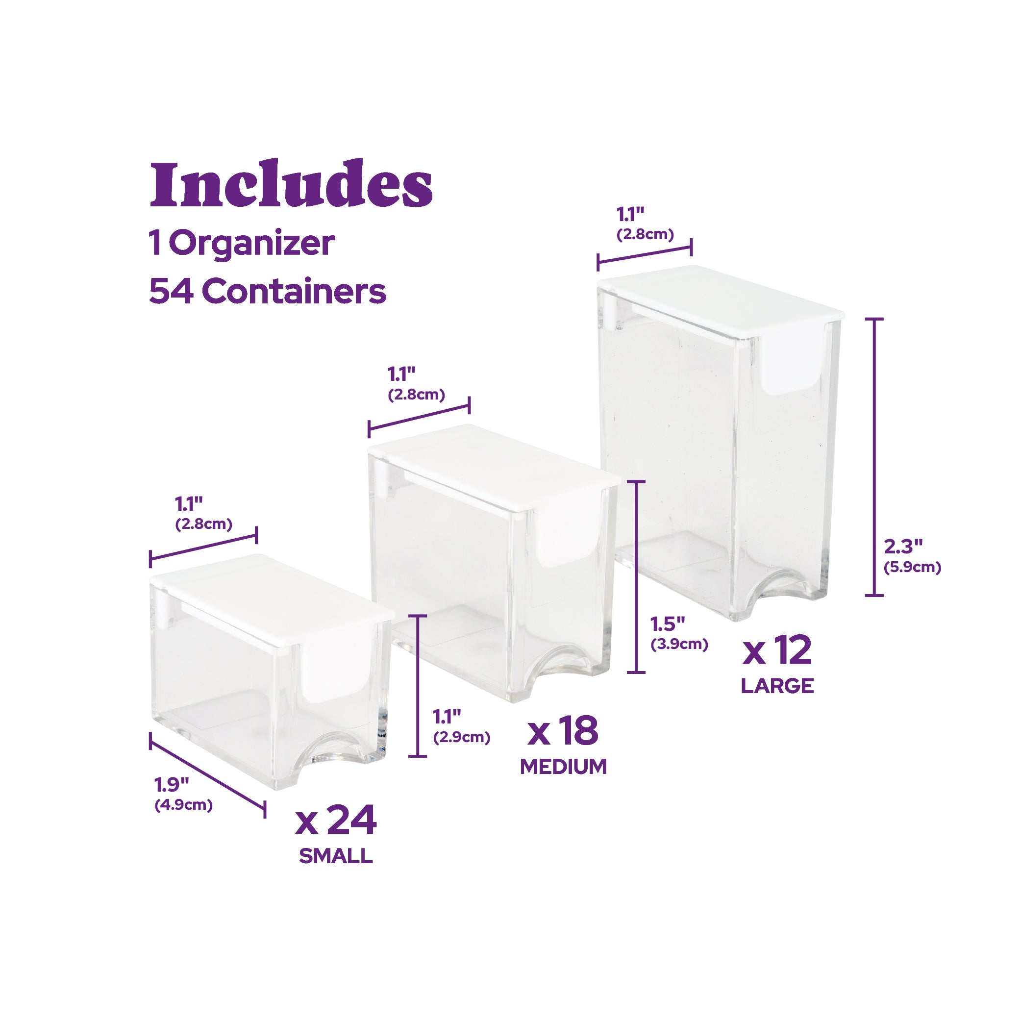 Premium 54-Container Diamond Storage Organizer